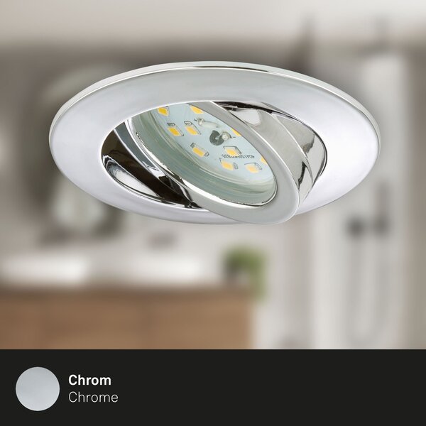 BRI 7209-038 3ks sada LED vestavné svítidlo, pr. 8,2 cm, 5 W, chrom - BRILONER
