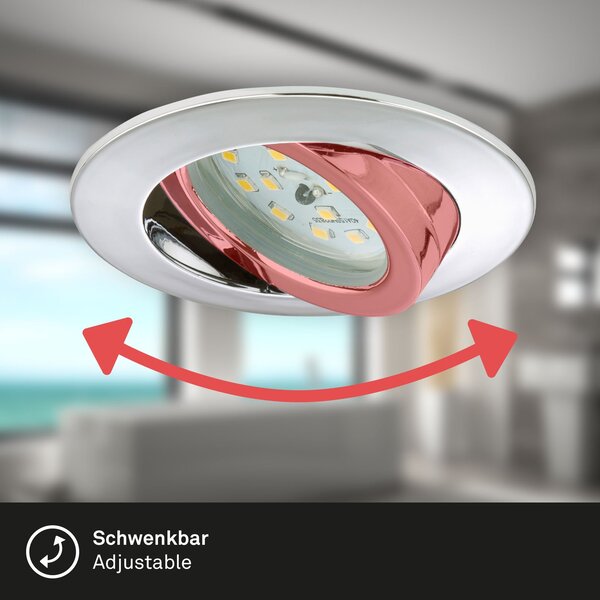 BRI 7209-038 3ks sada LED vestavné svítidlo, pr. 8,2 cm, 5 W, chrom - BRILONER
