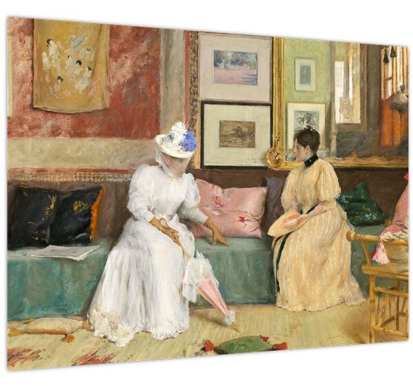 Obraz - William Merritt Chase, A Friendly Call, reprodukce (70x50 cm)
