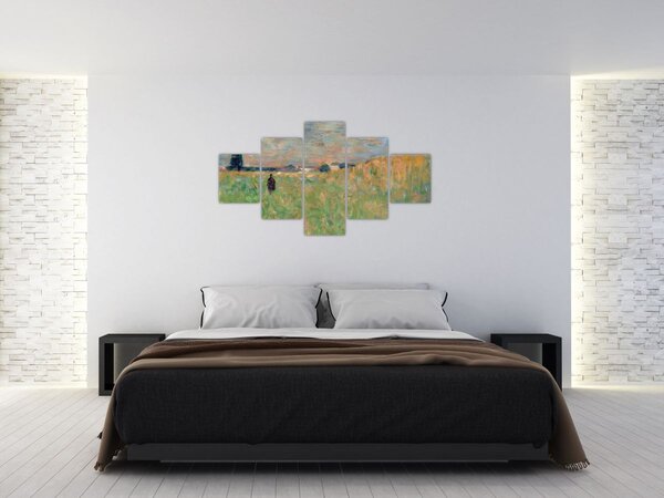 Obraz - Georges Seurat, A Summer Landscape, reprodukce (125x70 cm)