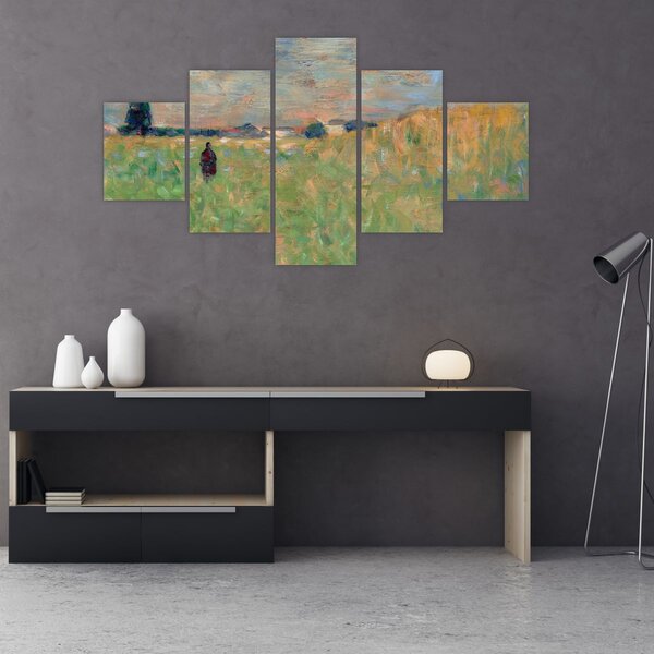 Obraz - Georges Seurat, A Summer Landscape, reprodukce (125x70 cm)