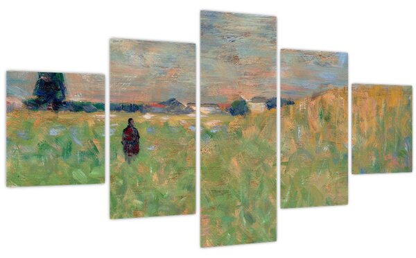 Obraz - Georges Seurat, A Summer Landscape, reprodukce (125x70 cm)