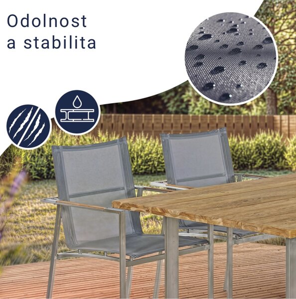 DB Garden Sada 4 ks zahradních židlí Monzu šedá