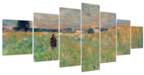 Obraz - Georges Seurat, A Summer Landscape, reprodukce (210x100 cm)