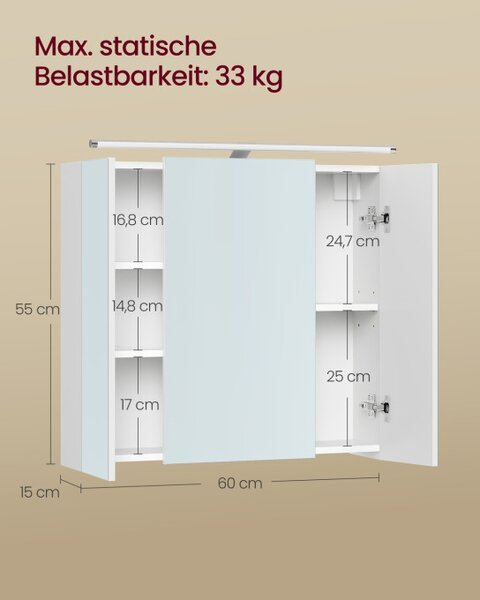 Zrcadlová skříňka BBK138WB01