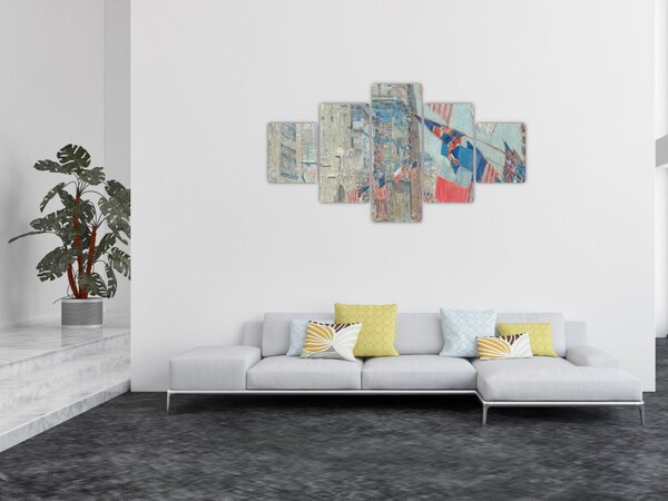 Obraz - Childe Hassam, Allies day, reprodukce (125x70 cm)