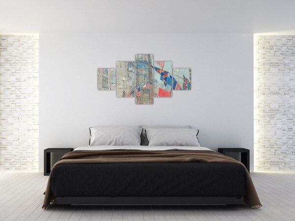 Obraz - Childe Hassam, Allies day, reprodukce (125x70 cm)