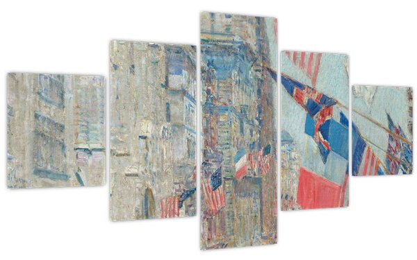 Obraz - Childe Hassam, Allies day, reprodukce (125x70 cm)