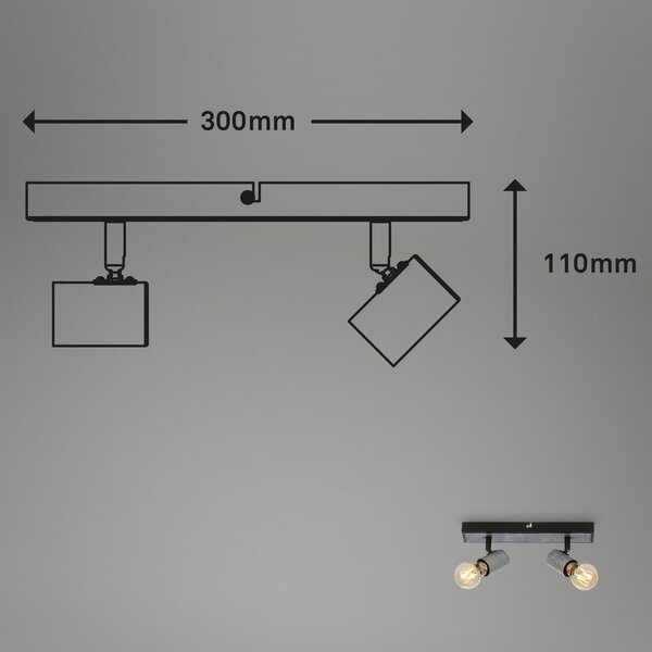 BRI 2222-024 Bodové svítidlo 30 cm 2x E27 max. 60W antická stříbrná - BRILONER