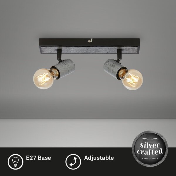 BRI 2222-024 Bodové svítidlo 30 cm 2x E27 max. 60W antická stříbrná - BRILONER