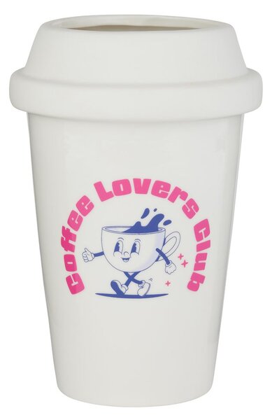 COFFEE LOVER Váza 20 cm - bílá