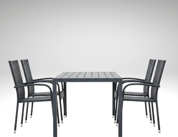 Vikio Zahradní ratanový set 150x90 pro 4 osoby DT255 antracit