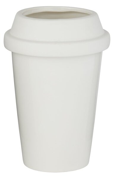 COFFEE LOVER Váza 20 cm - bílá