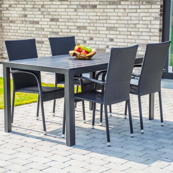 Vikio Zahradní ratanový set 150x90 pro 4 osoby DT255 antracit