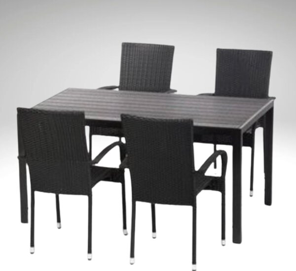 Vikio Zahradní ratanový set 150x90 pro 4 osoby DT255 antracit