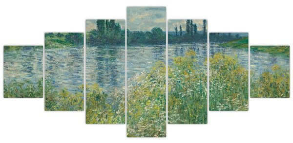 Obraz - Claude Monet, Banks of the Seine, reprodukce (210x100 cm)
