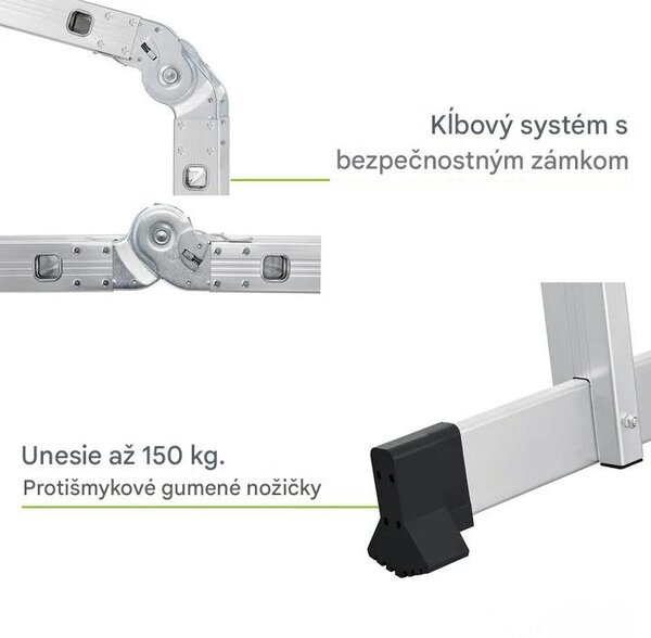 Juskys Hliníkový multifunkční žebřík 470 cm