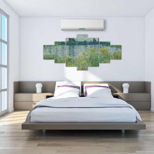 Obraz - Claude Monet, Banks of the Seine, reprodukce (210x100 cm)