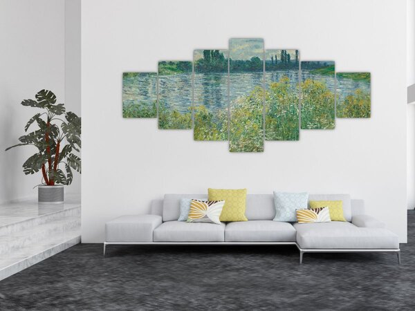 Obraz - Claude Monet, Banks of the Seine, reprodukce (210x100 cm)