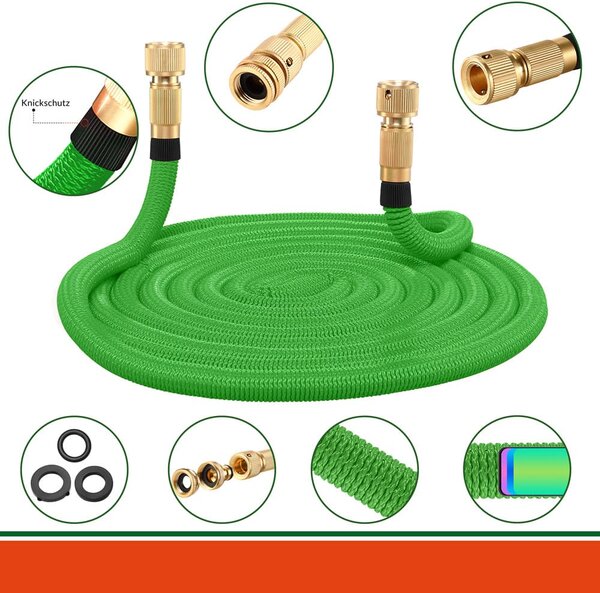Flexibilní zahradní hadice vč. postřikovací sprchy zelená 22 m 109322