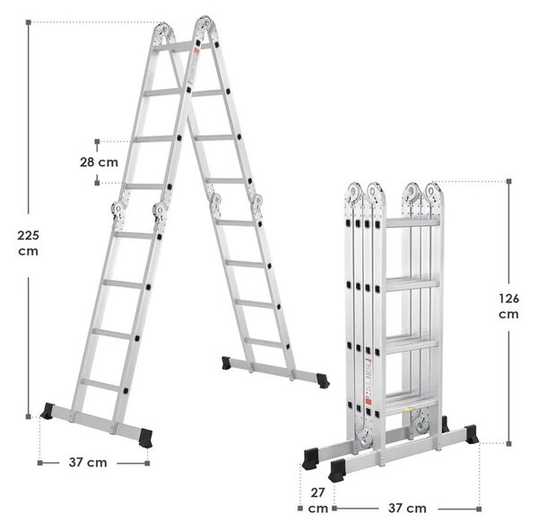 Juskys Hliníkový multifunkční žebřík 470 cm
