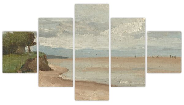 Obraz - Jean-Baptiste-Camille Corot, Beach Near Etretat, reprodukce (125x70 cm)