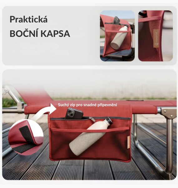 DB Garden Skládací zahradní lehátko Beil červené