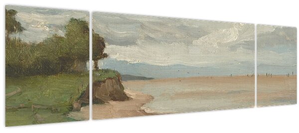 Obraz - Jean-Baptiste-Camille Corot, Beach Near Etretat, reprodukce (170x50 cm)