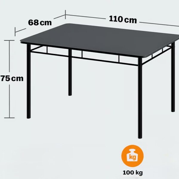 Deuba Jídelní set Leo - antracit