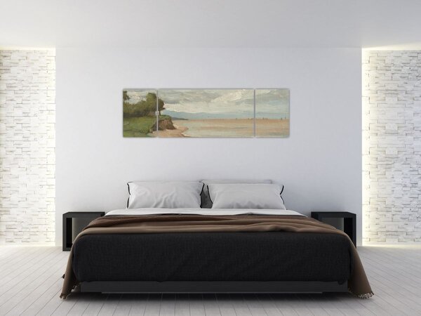 Obraz - Jean-Baptiste-Camille Corot, Beach Near Etretat, reprodukce (170x50 cm)