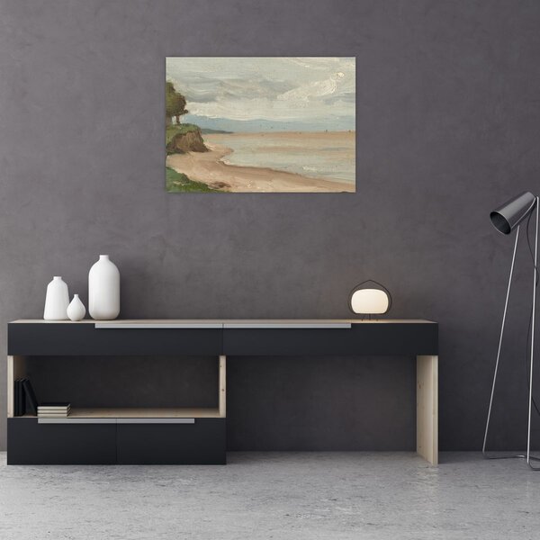 Obraz - Jean-Baptiste-Camille Corot, Beach Near Etretat, reprodukce (70x50 cm)