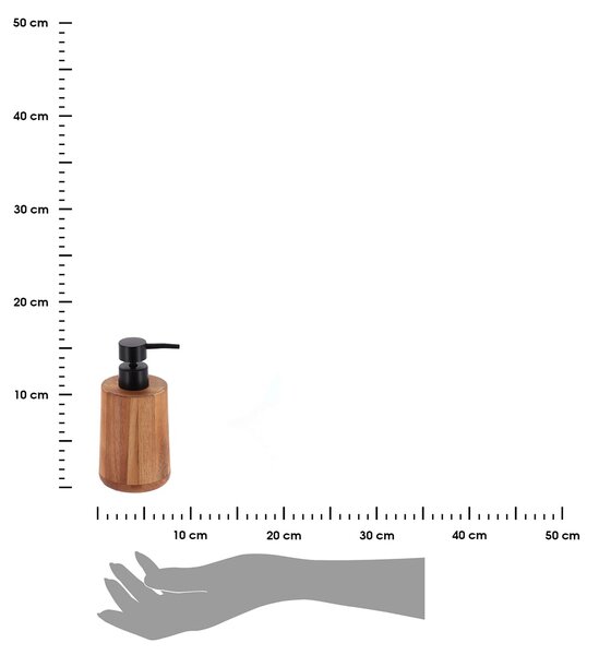 Dávkovač mýdla Acacia, hnědá/s černými prvky, 200 ml