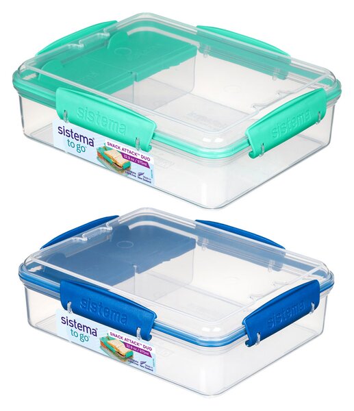 Sistema Krabička na svačinu To Go se 3 oddíly 975 ml Barva: ocean blue