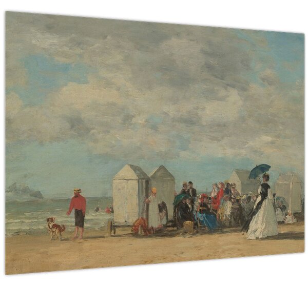 Obraz - Eugène Boudin, Beach Scene, reprodukce (70x50 cm)