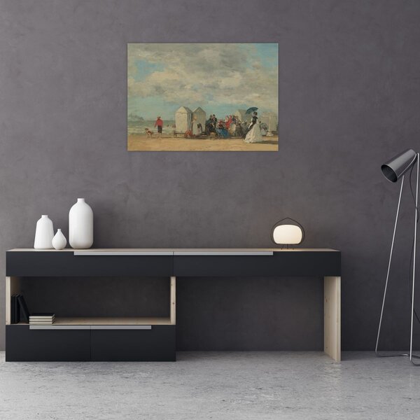Obraz - Eugène Boudin, Beach Scene, reprodukce (70x50 cm)