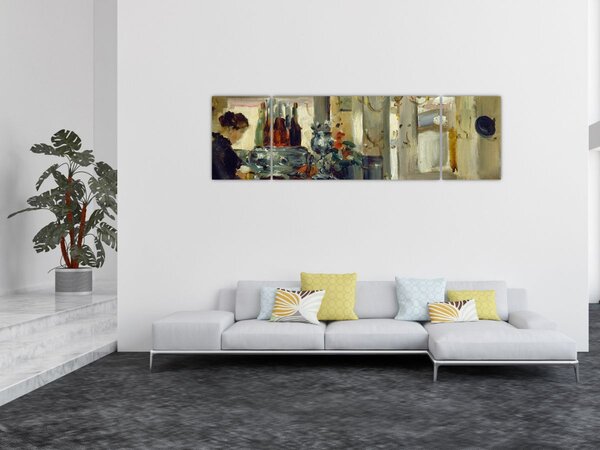 Obraz - Style of Edouard Manet, Bon Bock Cafe, reprodukce (170x50 cm)