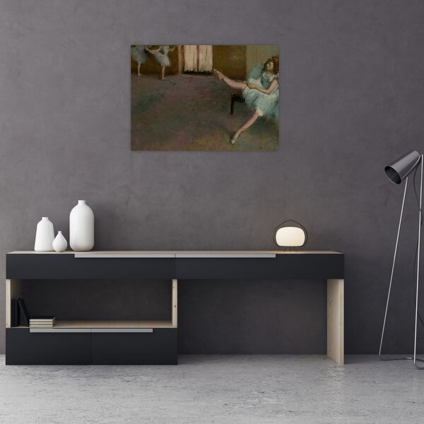 Skleněný obraz - Edgar Degas, Before the Ballet, reprodukce (70x50 cm)