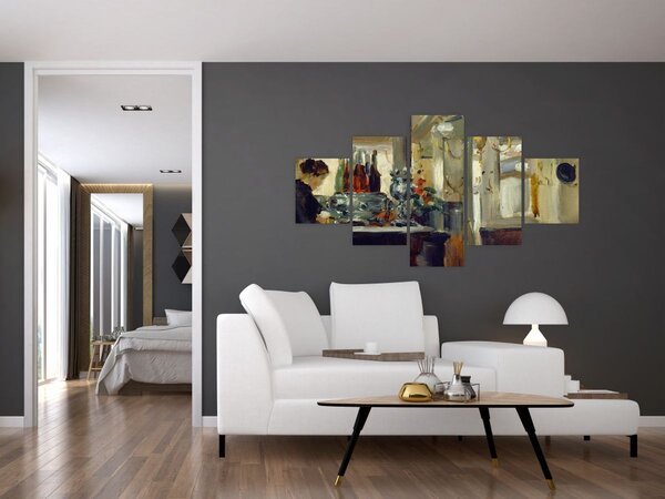 Obraz - Style of Edouard Manet, Bon Bock Cafe, reprodukce (125x70 cm)