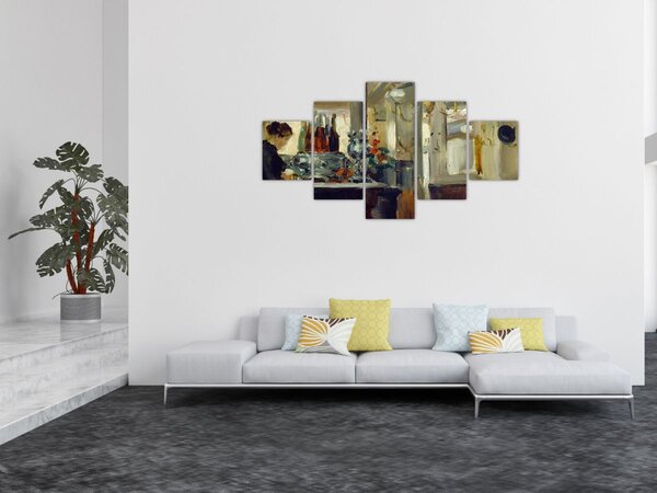 Obraz - Style of Edouard Manet, Bon Bock Cafe, reprodukce (125x70 cm)