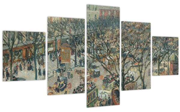 Obraz - Camille Pissarro, Boulevard des Italiens, Morning, Sunlight, reprodukce (125x70 cm)