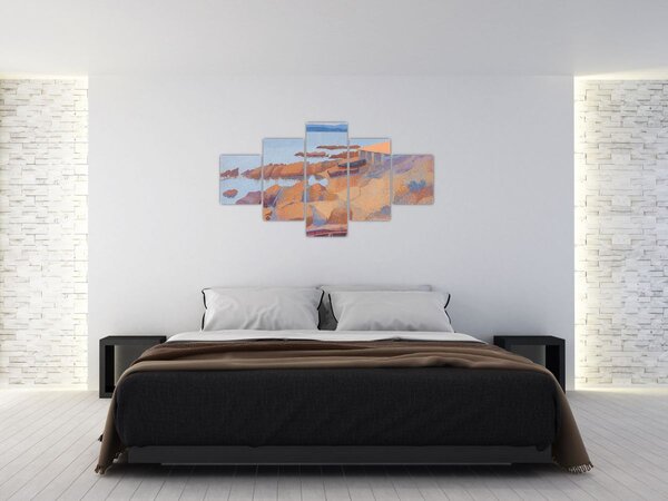 Obraz - Henri Edmond Cross, Calanque des Antibois, reprodukce (125x70 cm)