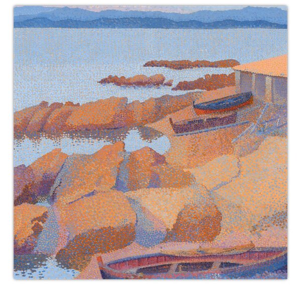 Obraz - Henri Edmond Cross, Calanque des Antibois, reprodukce (30x30 cm)