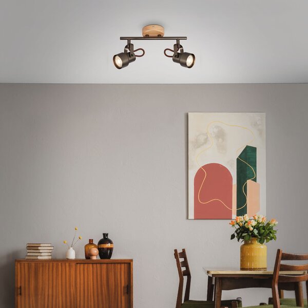 BRILO 2872-025 Bodové svítidlo pr. 9 cm 2xGU10 10W 920lm antická šedá - BRILO