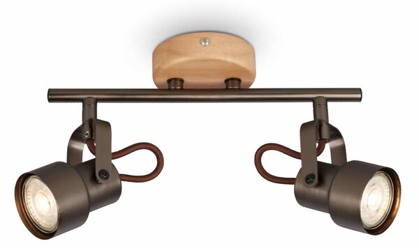 BRILO 2872-025 Bodové svítidlo pr. 9 cm 2xGU10 10W 920lm antická šedá - BRILO