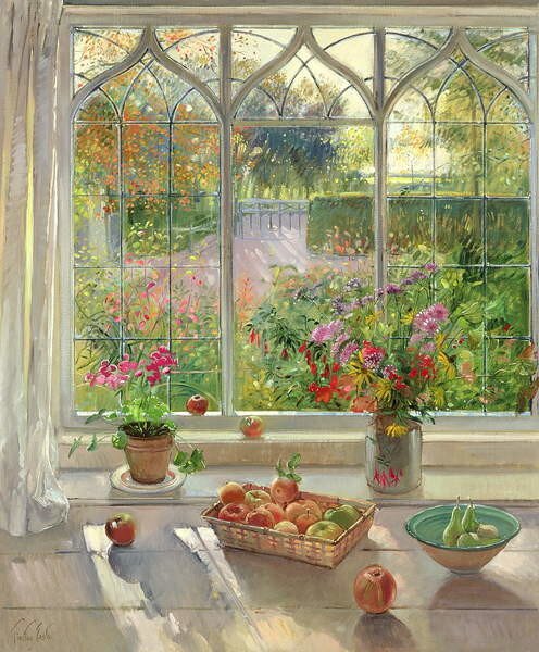 Timothy Easton - Obrazová reprodukce Autumn Fruit and Flowers, 2001, (35 x 40 cm)