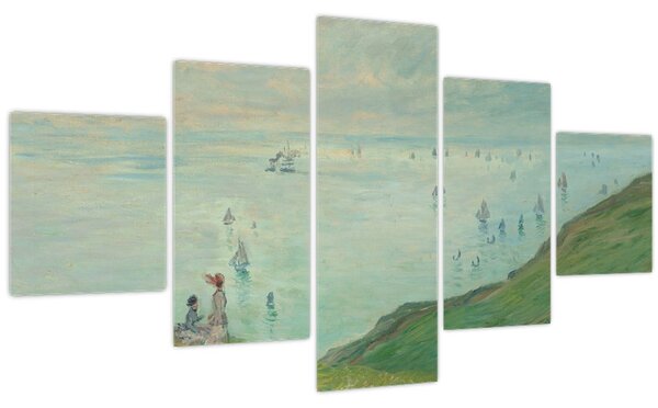 Obraz - Henri Fantin-Latour, Cliffs at Pourville, reprodukce (125x70 cm)