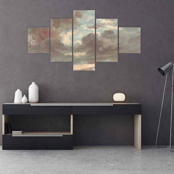 Obraz - John Constable, Cloud Study Stormy Sunset, reprodukce (125x70 cm)