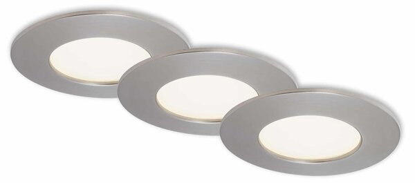 BRI 7282-032 3ks sada LED vestavné svítidlo, pr. 8,5 cm, 4,8 W, matný nikl - BRILONER