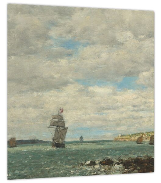Obraz - Eugène Boudin, Coast of Brittany, reprodukce (30x30 cm)