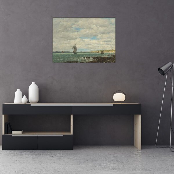 Obraz - Eugène Boudin, Coast of Brittany, reprodukce (70x50 cm)